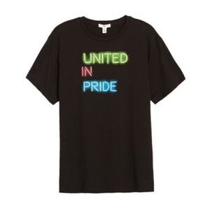 🌺 BP. Be Proud Pride Nordstrom Neon Short Sleeve Graphic Tee Black NWT Size XS